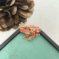 Broche de luxe sur le thème du prince grenouille, bijoux à la mode unisexes, accessoires de fête, cadeau