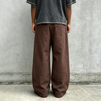 Jeans en denim selvedge personnalisés, coupe ample, denim japonais brut, 100% coton, lavage clair, vert, 16 oz, poids lourd
