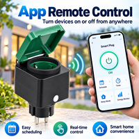 שקע חכם חיצוני עמיד למים IP44 עם WiFi ו-Zigbee, תקן אירופאי 16A 3600W, שלט רחוק אלחוטי ומדידת צריכת חשמל