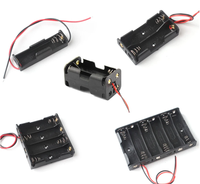 Soporte para pilas AA FYX, caja de plástico con 1, 2, 3, 4, 6 u 8 ranuras, con cable, cubierta y clip de resorte, fuente de alimentación para electrónica DIY