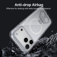 Coque transparente magnétique transparente anti-jaune pour Iphone17 Pro Max étuis de téléphone de support d'origine
