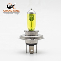 Phare à ampoules halogène en verre à quartz h4, feu avant de voiture jaune, 12v, 60/55w, 2 pièces