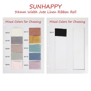 Ruban en <span class=keywords><strong>jute</strong></span> naturel coloré de 4 cm en gros pour la décoration de mariage, la boutique de fleurs, l'emballage de boîte cadeau - Product Image 2