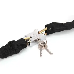 भारी शुल्क 180 सेमी स्टील ऑक्फोर्ड कपड़ा मोटरसाइकिल एंटी-चोरी चेन लॉक वेदरप्रूफ और एंटी-देखा सुरक्षा रेटिंग - Product Image 5