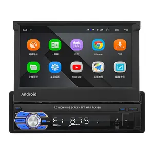 Radio de coche universal single DIN Android 10,1 System de 7 pulgadas con pantalla de entrada auxiliar de navegación GPS carplay inalámbrico y Android auto