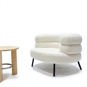 Sillón Moderno con Tapizado Bouclé, Sillón Acolchado con Asiento Tufted para Sala de Estar, Hotel, Muebles para el Hogar - Product Image 4