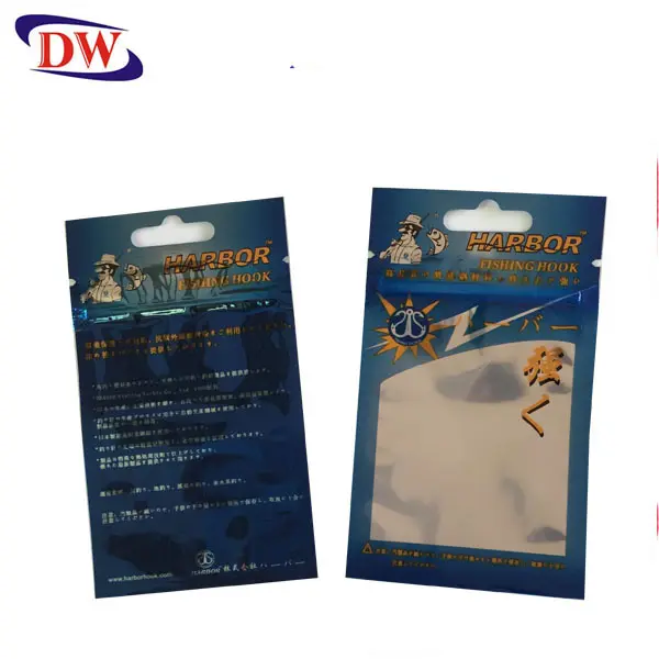 ด้านล่างเปิดฟอยล์เบ็ดตกปลาพลาสติกบรรจุภัณฑ์ลามิเนต ziplock polybag