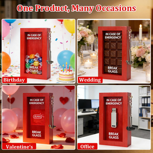Mini marteau d'urgence amusant en forme de boîte, cadeau farfelu personnalisé, idéal pour la Saint-Valentin, en <span class=keywords><strong>bois</strong></span> écologique, décoration de bureau originale, rouge - Product Image 5