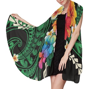 Sarongs de plage floraux en gros, pareo pour femmes, lavalava, couvre-vêtements de bain non transparents, jupe courte, sarong polynésien hawaïen - Product Image 4