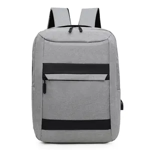 Classic men's backpack business travel laptop backpack with USB charging port waterproof and durable customizable logo