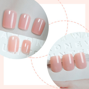 Amovible Solide Couleur <span class=keywords><strong>Ongles</strong></span> Autocollants Court <span class=keywords><strong>Faux</strong></span> <span class=keywords><strong>Ongles</strong></span> 24pcs Doigt INS Style En Gros Nail Art - Product Image 2