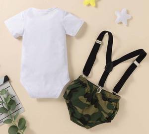 Vêtements à la mode noeud papillon coton barboteuse + short + jarretelle body nouveau-né bébé garçons Gentleman tenues costumes BBOF-006 - Product Image 6