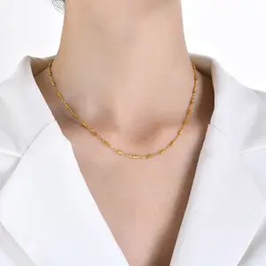 Tiny Women Chain Necklace Stainless Steel O Shape Gold Chain For Women Jewelry