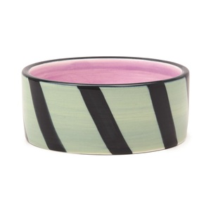 Izzy Wine <b>Coaster</b> Blue And Green Stripes Ceramic <b>Drink</b> Accessory - Product Image 1