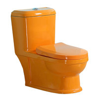 WC monobloc moderne en céramique colorée, à double chasse, à poser au sol, avec cuvette allongée, sanitaires pour la maison et l'école, fabriqué en Chine