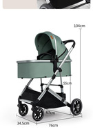 Poussette Bébé Haut de Gamme 2-en-1 Modèle S6 avec Châssis en Acier Inoxydable, Pliage à une Touche, Inclinable et Portable pour Enfants de 0 à 3 Ans