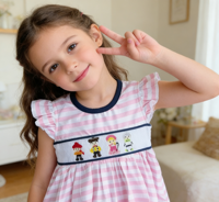 Robe d'été rayée à volants pour filles, style ODM Yihui, idéale pour les vacances à la plage, pour enfants de 1 à 8 ans