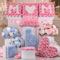Hotsale Nieuwe Grote Eeuwige Rozen Bloemstuk Bruiloft Tafel Bloemstukken Kunstmatige Witte Roze Ge conserveerde Bloem Cadeau
