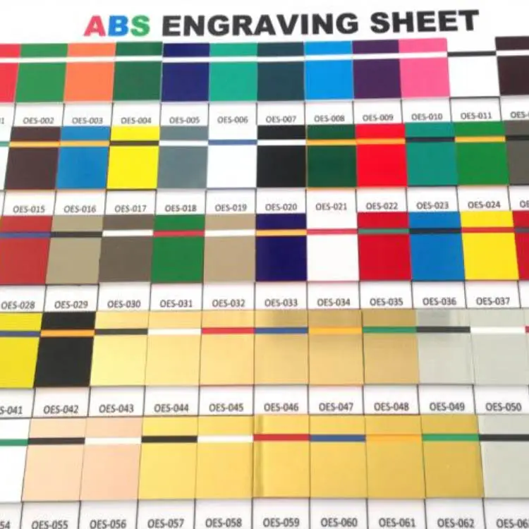 ABS วัสดุแกะสลักเลเซอร์สองสีวัสดุแกะสลักเลเซอร์แผ่นพลาสติกเส้นทาง CNC สำหรับแกะสลัก