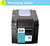 XP-370B imprimante d'étiquettes de codes à barres de bureau thermique directe 203dpi LAN noir blanc Compatible Windows/Linux pour le café de supermarché