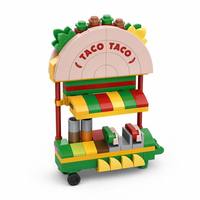 Ensemble de blocs de construction de chariot de tacos personnalisé, mini modèle d'assemblage DIY pour exposition sur bureau et jeu créatif