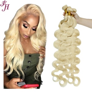 FH Wholesale Cabello Humano Brasileño Virgen Sin Procesar 613 Rubio Ondulado Extensiones de Cabello Humano Natural - Product Image 1
