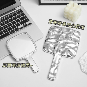 Handheld Makeup <b>Mirror</b> Square Aluminum <b>Mirror</b> Portable For Home Use - Product Image 3