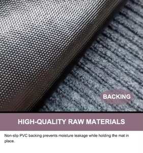 Luxury Polyester Ribbed Entrance Doormat Hot Selling Non-Slip PVC Backing Washable Easy-to-Clean Cut Pile Customized Color - Product Image 3