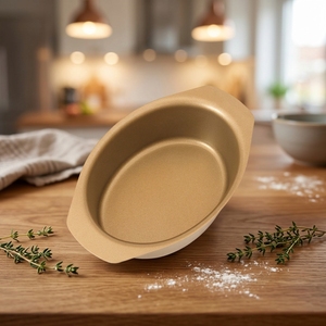 MIXWARES Moule <span class=keywords><strong>à</strong></span> <span class=keywords><strong>mini</strong></span>-pains réutilisable antiadhésif - Moule <span class=keywords><strong>à</strong></span> gâteau au fromage en acier au carbone, plats ovales pour <span class=keywords><strong>gratin</strong></span>, pour la cuisson du pain et des gâteaux - Product Image 1