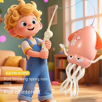 Jouet de pêche à l'évasion par induction magique transfrontalière jouet en plastique de décompression pour enfants calmar électrique pieuvre