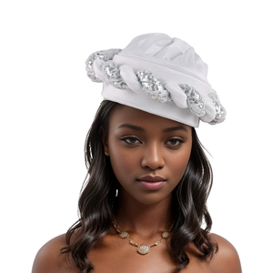 Ecowalson African Nigeria Wedding Heavy Glitter Twist Decoración Cap <span class=keywords><strong>Zara</strong></span> Style Party Hat para mujer - Product Image 6
