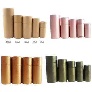 Cylinder Paper Packaging Cosmetic Bottle Outer Packaging Kraft Paper Boxes 100ml Cardboard Cylinder Essential Oils Boxes Package Paper Tube