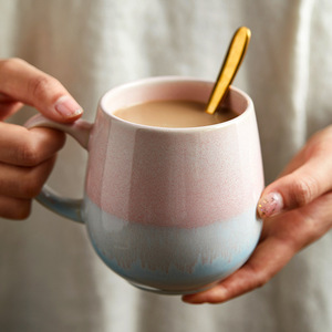 Mug à café en céramique coloré de 520 ml, tasse à eau, lait, jus, thé, mug de couple avec poignée - Product Image 3