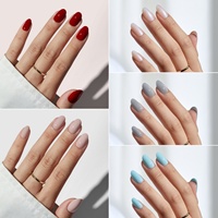 Faux Ongles Artificiels BTArtbox en Gros, Courts, Amande Rose Uni, Couleur Unie, Été, Gel Doux, à Presser