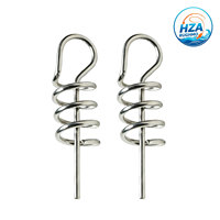 Épingle de fixation et de centrage pour leurres souples en acier inoxydable anti-corrosion avec verrouillage à ressort, antidérapante, accessoire de pêche