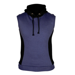 Sweat-shirts sans manches à fermeture éclair personnalisés avec logo imprimé, en polaire, pour l'automne, écologiques, en polyester/coton respirant pour hommes - Product Image 2