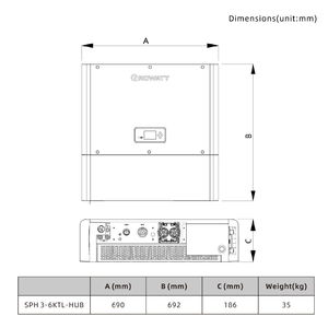 <span class=keywords><strong>Growatt</strong></span> อินเวอร์เตอร์ไฮบริด6Kw 5Kw 3000-6000TL-HUB ครบวงจรพร้อม15kWh 10kWh 20kWh ระบบเก็บพลังงานบ้าน - Product Image 4