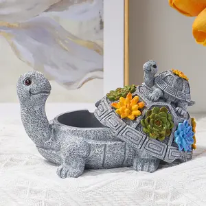 Wholesale Resin Crafts Turtle Ashtray Creative With Cover Ashtray Living Room Coffee Table Decoration