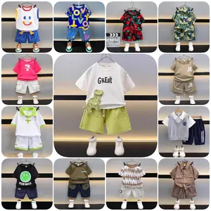 Children's suit boys summer short-sleeved suit 2024 new fashion baby T-shirt clothes trendy children's 2-piece set