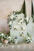 Kit de fleurs artificielles pour arche de mariage Ling's Moment, en mousse et soie, draperies en mousseline réalistes, lot de 4 pour toile de fond de cérémonie extérieure