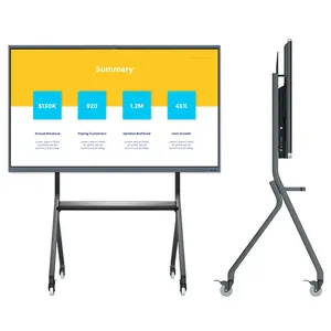 Papan tulis interaktif 65-100 inci papan Digital pintar untuk kelas anak-anak sekolah interaktif elektronik untuk pembelajaran yang ditingkatkan