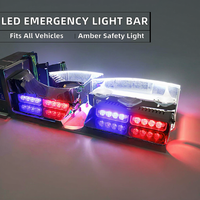 Barra de Luces Estroboscópicas LED Ámbar de Emergencia XTX 12/24V - Luces de Advertencia de Seguridad de Montaje Universal en Parabrisas/Tablero para Emergencias