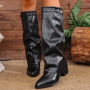 Nuovi <span class=keywords><strong>Stivali</strong></span> Alti Eleganti Autunno 2025, Stile Punk Versatile, Tacco Spesso, Taglie Grandi, per Ragazze Alla Moda, Esotici per il Commercio Estero - Product Image 3