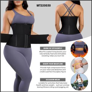 Double Ceintures Gym Waist Trainer Corset Firm Tummy Control Sports Cincher Sweat Girdle for Fat Burning Plus Size Waist Wrap Corset - Product Image 2