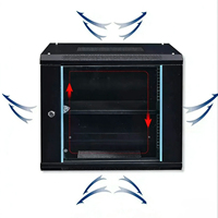 Armoire serveur double usage murale ou sur pied de 0,6 mètre de profondeur, 19 pouces, en acier laminé à froid SPCC, armoire réseau