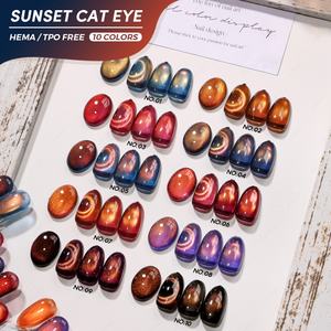 JTING Colección de Esmaltes en Gel Ojo de Gato Atardecer de Alta Pigmentación 10 Colores, Esmalte en Gel Magnético 3D Efecto Lente Atardecer Dorado, Libre de TPO/HEMA, OEM ODM - Product Image 1