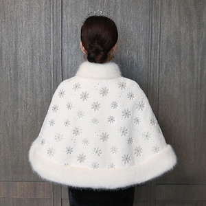 S4309F longues robes de soirée Cape luxe nouvelle haute qualité blanc <span class=keywords><strong>pas</strong></span> <span class=keywords><strong>cher</strong></span> Cape mariage capes hiver Cape - Product Image 4