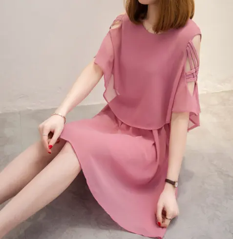 Fashion Ladies Design Short Frock Summer Woman Korea Korean Dress For Girls