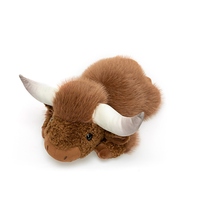 Nouveauté : Peluche réaliste et moelleuse d'animaux sauvages, Yak aux grandes cornes, jouet doux