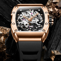 Montre mécanique automatique pour homme Bonest Gatti B5 BeFine, verre saphir, étanche 30M, bracelet en caoutchouc, réserve de marche de 42H, BG9905